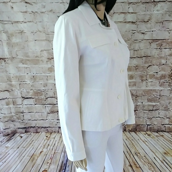 SALE Piazza Sempione Off-White Denim Blazer Jacket - Picture 4 of 8